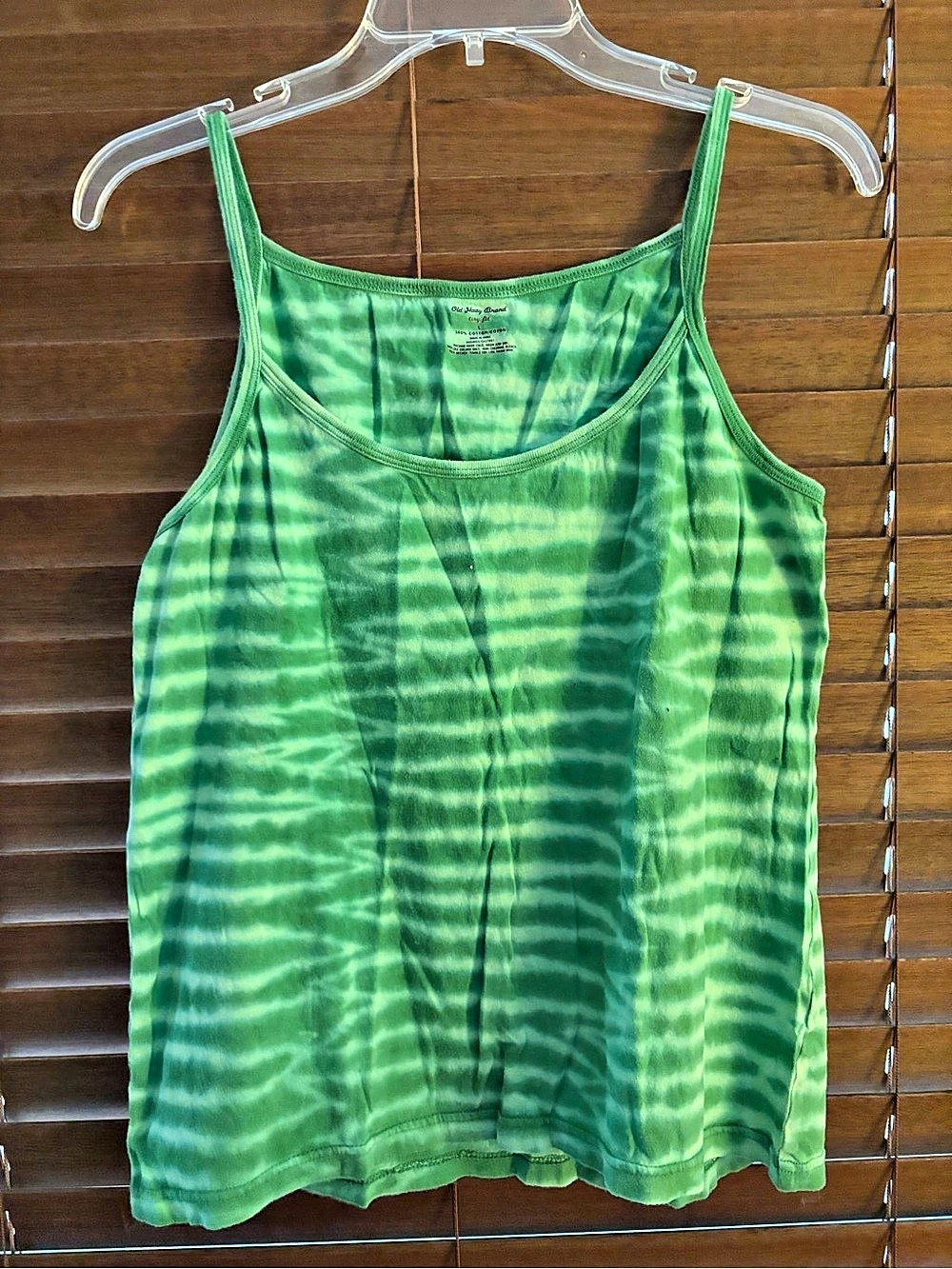 Vintage Old Navy Tiny Fit Tie-Dye Tank Top Green Large